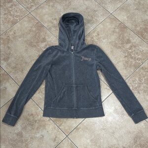 Juicy Couture Charcoal Hoodie with Pink Logo